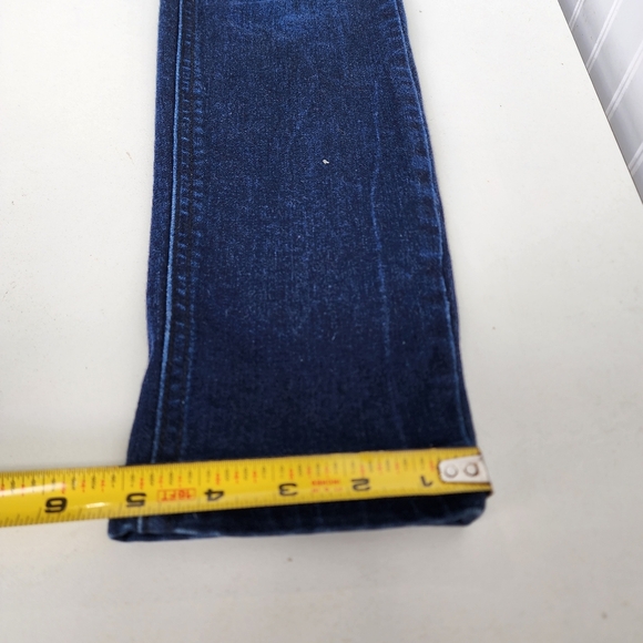 Indigo Blue Maternity Jeans Stretch Full Panel Dark Wash Pullover Petite PS - Picture 2 of 8